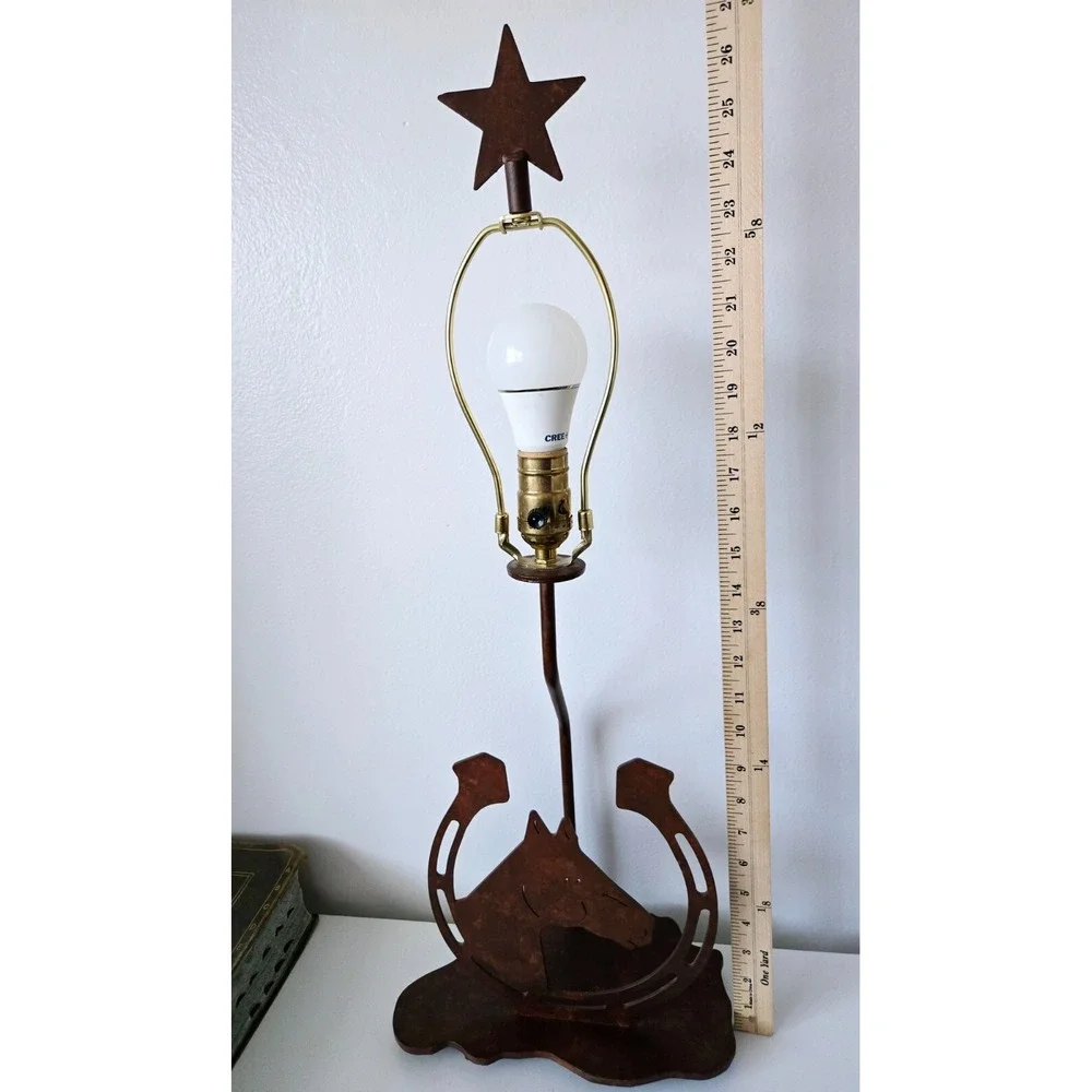 Lucky Horseshoe Table Lamp/Rustic Table Lamp Cabin Style Ranch Made In USA